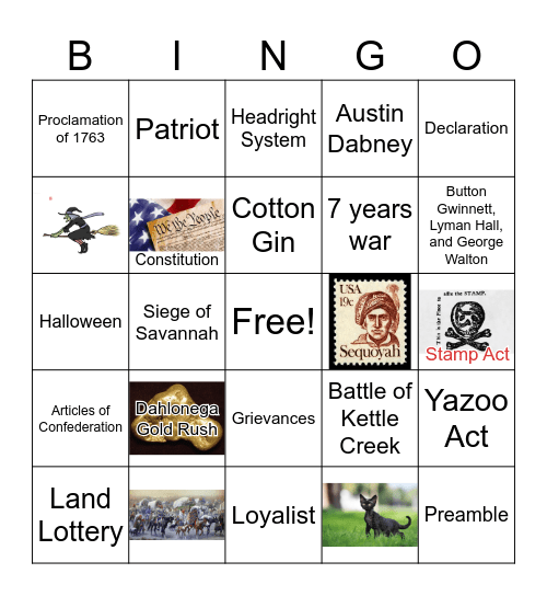March to Civil War Bingo Card
