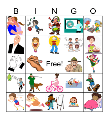 Action Verbs Bingo Card