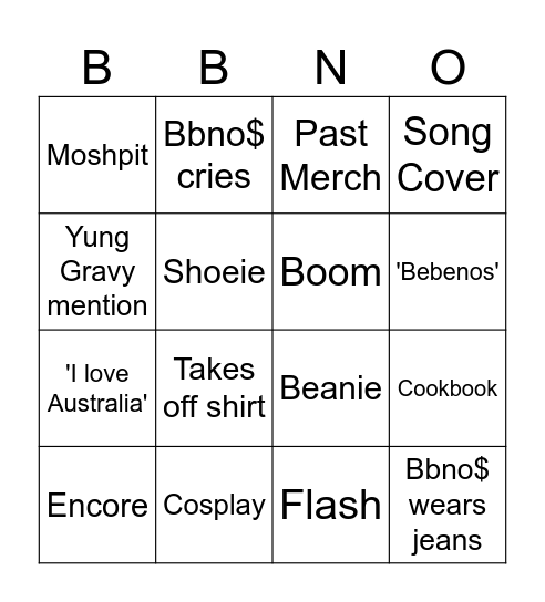 BBNOBINGO Card