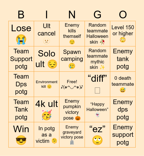 Slightly Spooky OW Bingo ᕦ(ò_óˇ)ᕤ Bingo Card