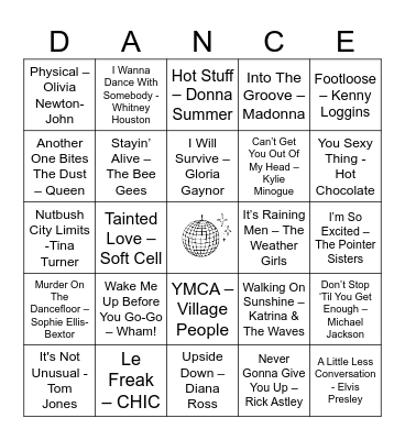 BURRELL CREEK MUSICAL BINGO Card