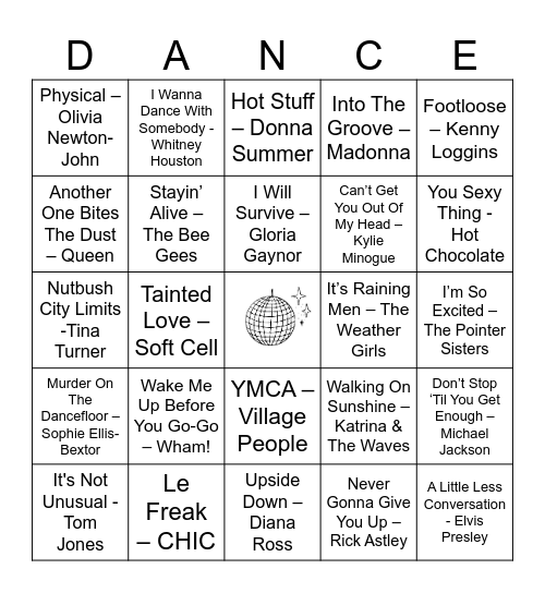 BURRELL CREEK MUSICAL BINGO Card