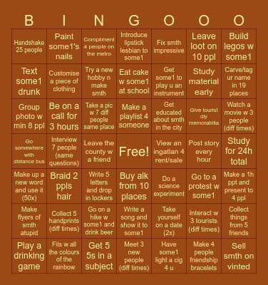 November Bingo Card