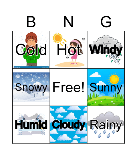 Weather Bingo Card