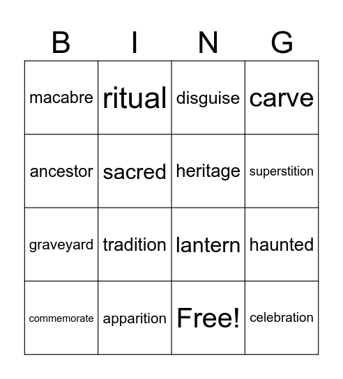 Halloween Bingo Card