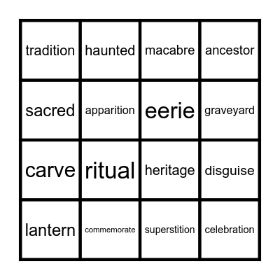 Halloween Bingo Card