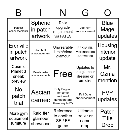 PLL 89 Special Bingo Card