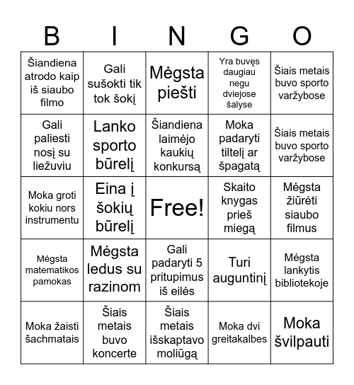 SURASK ŽMOGŲ KURIS... Bingo Card