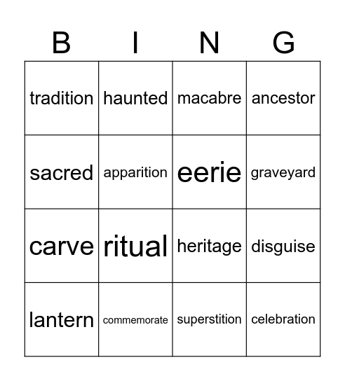 Halloween Bingo Card