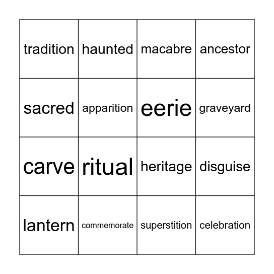 Halloween Bingo Card