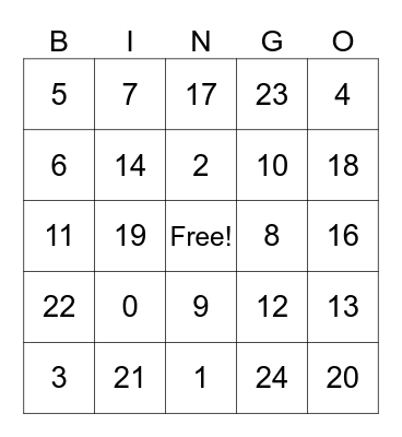 Halloween Bingo! Bingo Card