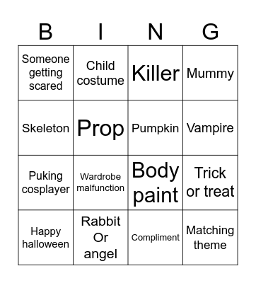 Halloween Bingo Card