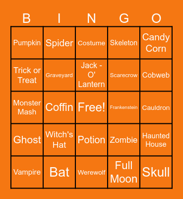 Halloween Bingo Card