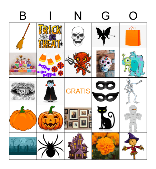 P.5: El Halloween vs. Los días de los muertos Bingo Card