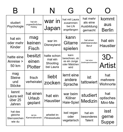 Lauras 30. Bingo Card