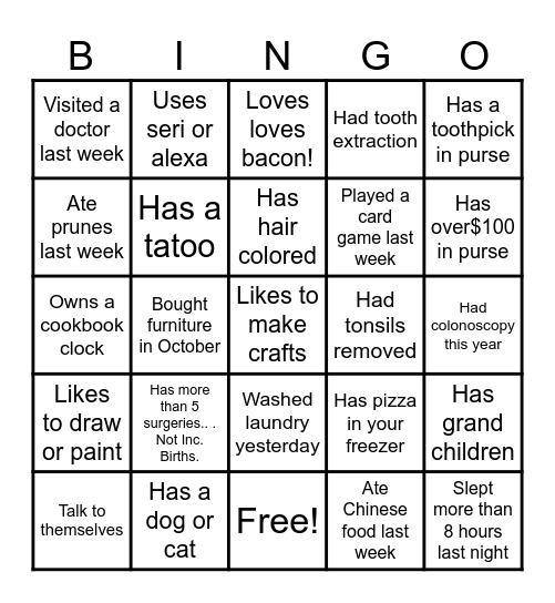 Cindy's Bingo Card