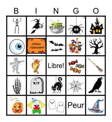 Joyeux Halloween Bingo Card