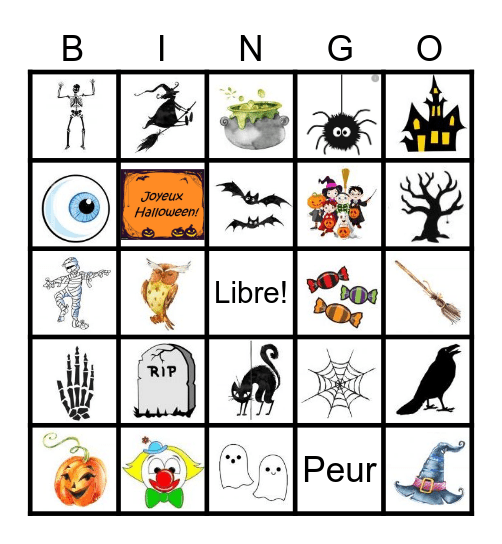 Joyeux Halloween Bingo Card