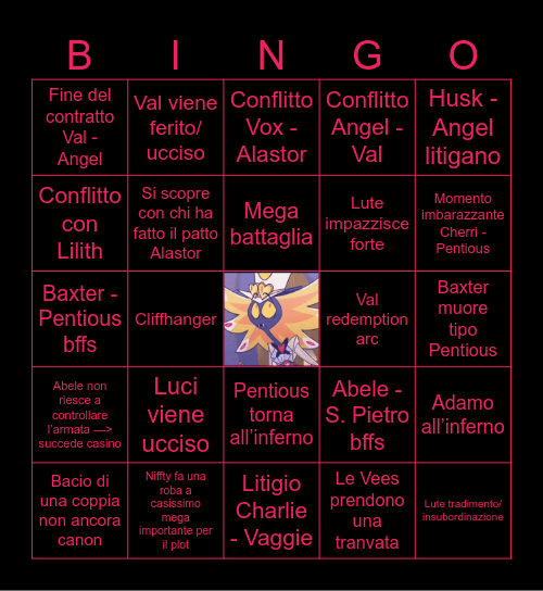 Hazbin Bingooo ita Bingo Card