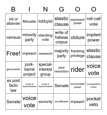 Ch. 5 Vocabulary (7th) Bingo Card