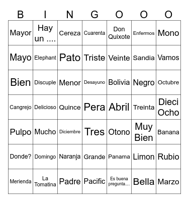 Es buena pregunta..... Bingo Card