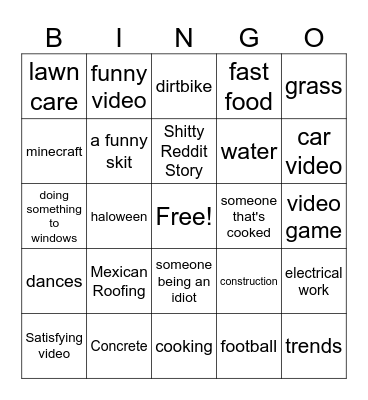 TikTok Bingo Card