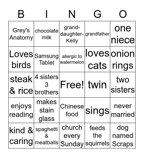 People Bingo Card