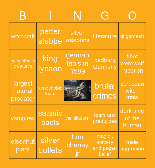 a man or a wolf Bingo Card