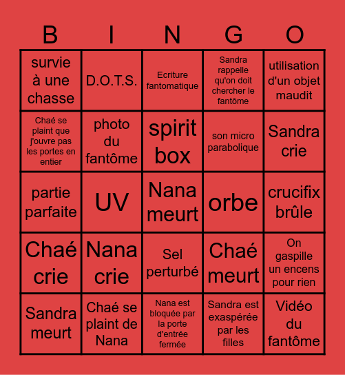 Phasmo'dredi Bingo Card