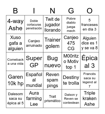 Europeo Bingo Card