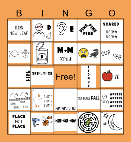 FALL REBUS PUZZLES Bingo Card