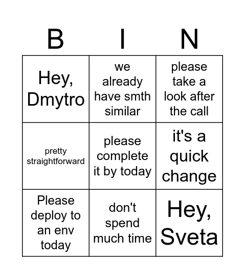 Bingo Card