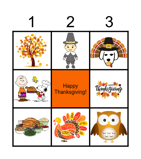 Thanksgiving Bingo Card