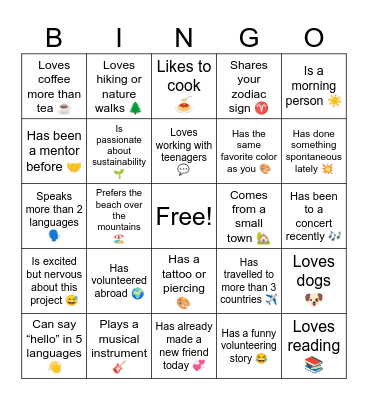 Find your people! Bingo Card