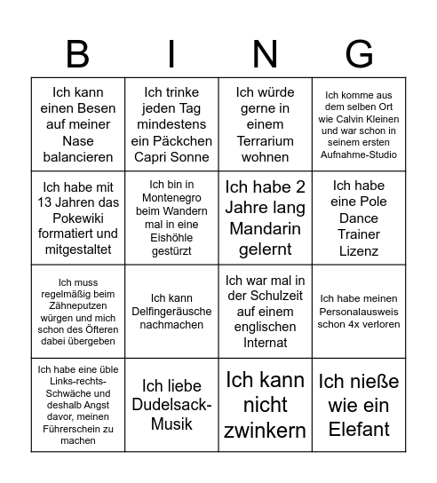 Halloween Funfact Bingo Card