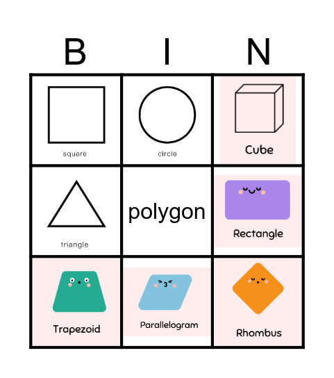 Bingo Shapes Bingo Card
