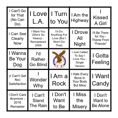 I MUSIC Bingo Card