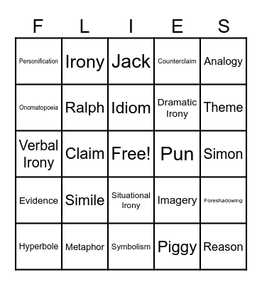 Lord of the..... Bingo Card