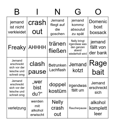 Halloween bingo Card