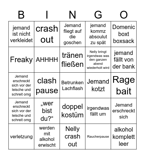 Halloween bingo Card