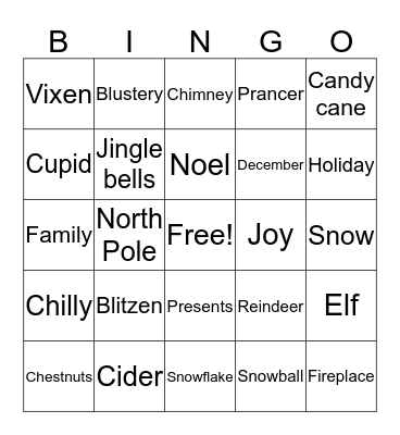 Christmas Bingo Card