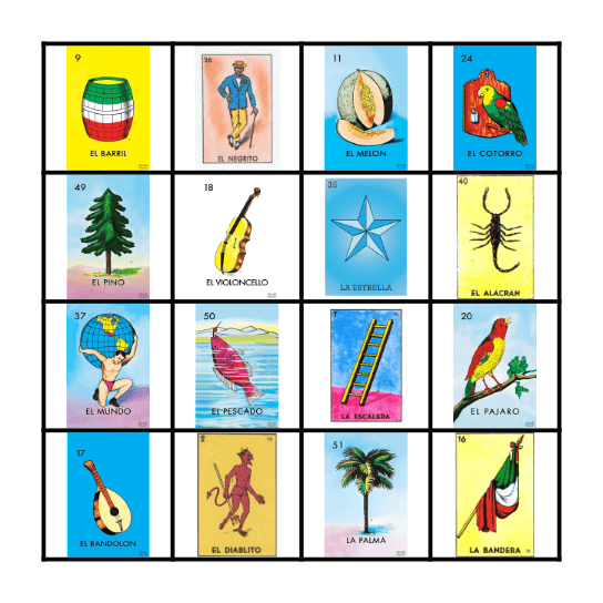 Loteria Bingo Card
