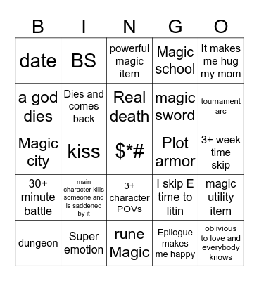 book series Bingo Card