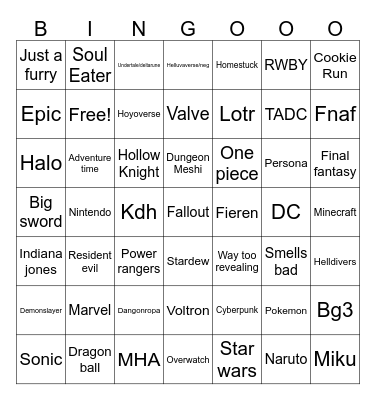 Youma 2025 Bingo Card