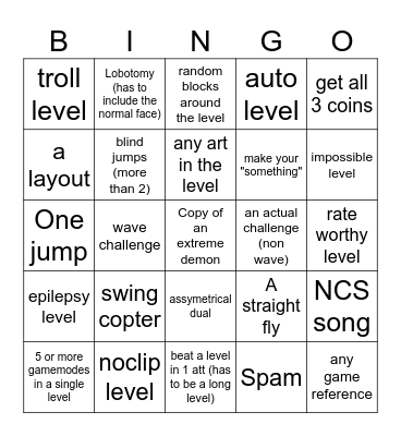 GD bingo Card
