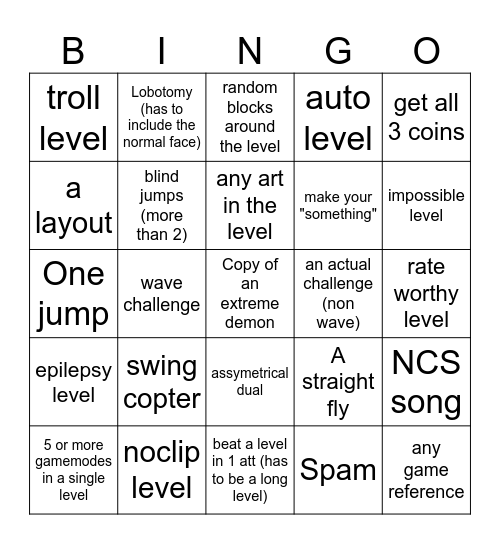 GD bingo Card