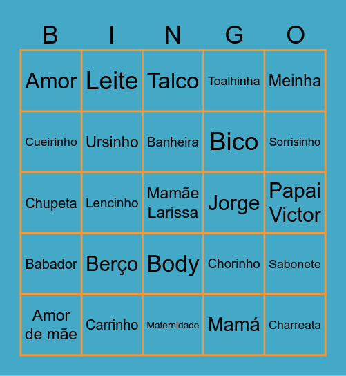 Chá de Bebê do Jorge Bingo Card