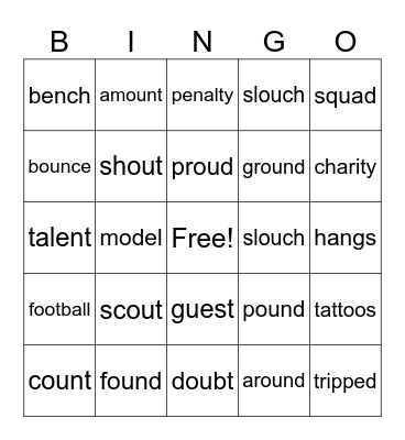 A Player to be proud of Bingo Card