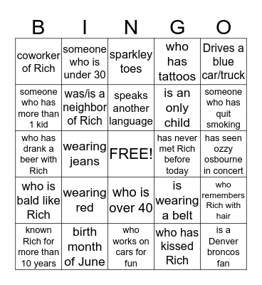 People bingo Card