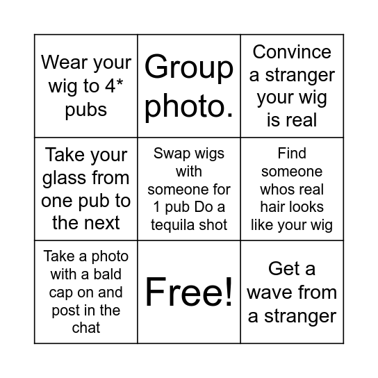 Beer Mile Bingo!!! Bingo Card